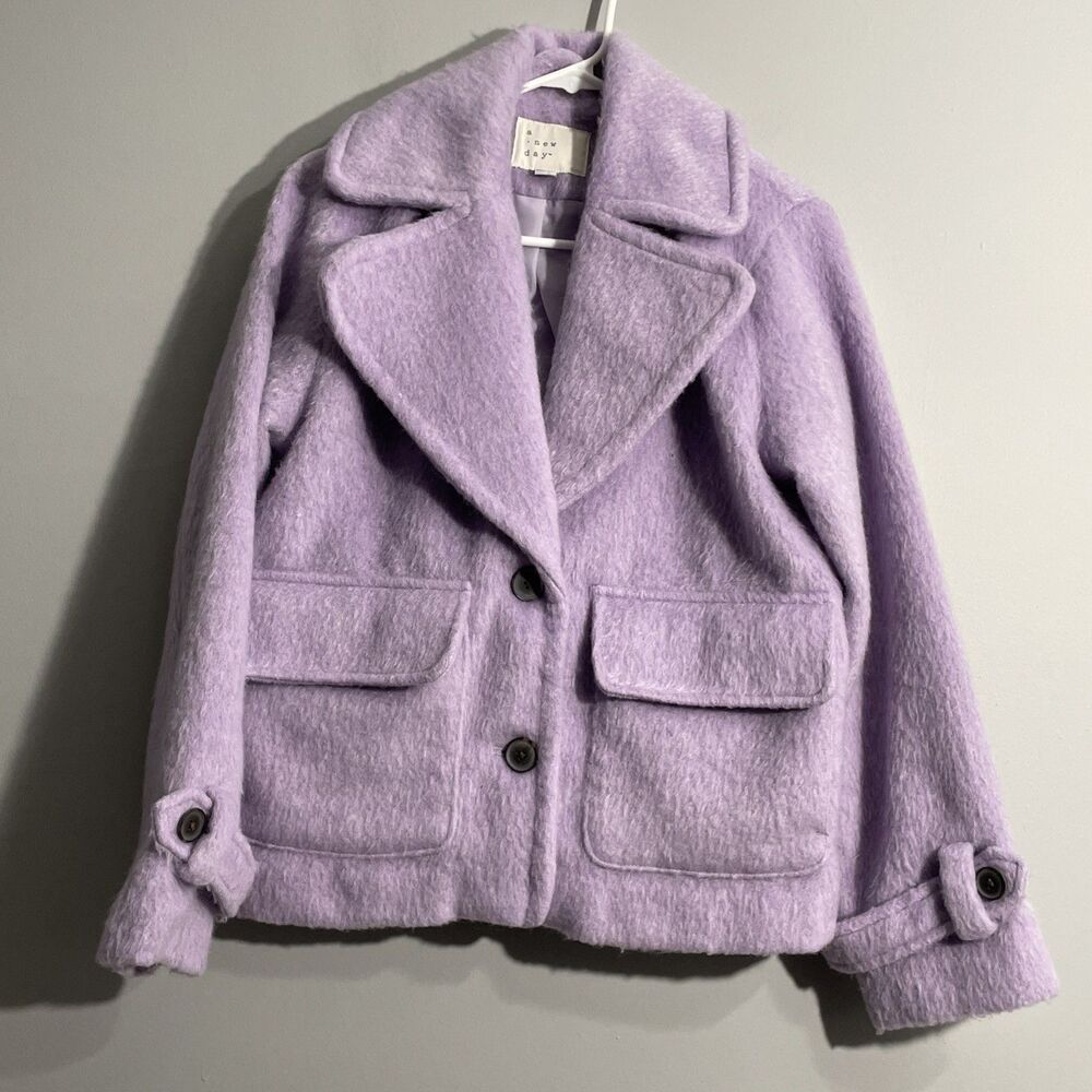 A New Day Women’s Coat Small Purple Long Sleeve Outerwear Jacket